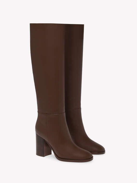 GIANVITO ROSSI Brown Calf Glove Boots for FW23