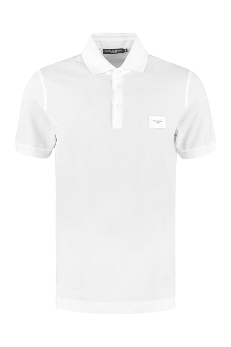 DOLCE & GABBANA Classic White Cotton Polo Shirt for Men