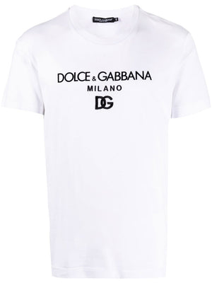 DOLCE & GABBANA Iconic Embroidered Logo Cotton Tee