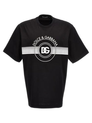 DOLCE & GABBANA Black Ribbed Cotton Crew-Neck T-Shirt for Men