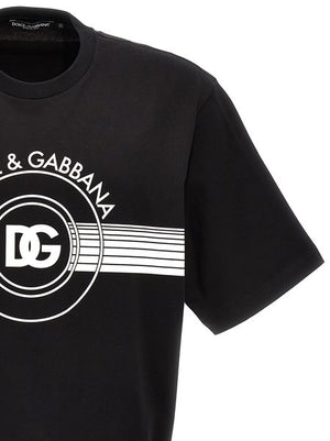 DOLCE & GABBANA Black Ribbed Cotton Crew-Neck T-Shirt for Men