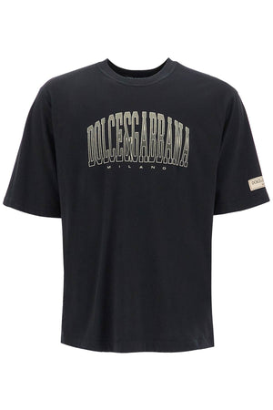 DOLCE & GABBANA Logo Print Crew Neck Cotton T-shirt