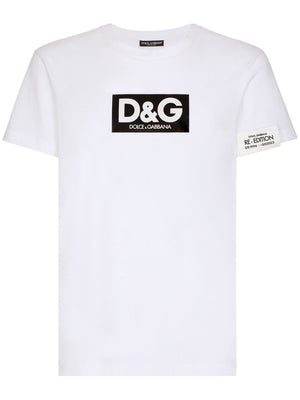 DOLCE & GABBANA Cotton T-Shirt with Logo Patch for Men