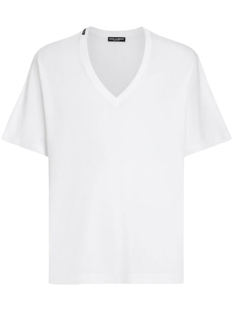 DOLCE & GABBANA Classic V-Neck Cotton T-Shirt for Men