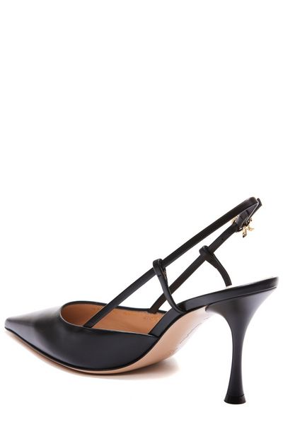 GIANVITO ROSSI Sleek Black Laminated Leather Slingback Pumps for Women