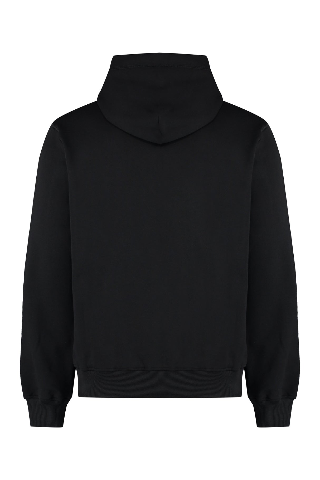 DOLCE & GABBANA Men's Black Full Zip Hoodie with Zippered Pockets and Ribbed Cuffs