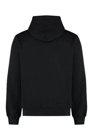 DOLCE & GABBANA Men's Black Full Zip Hoodie with Zippered Pockets and Ribbed Cuffs