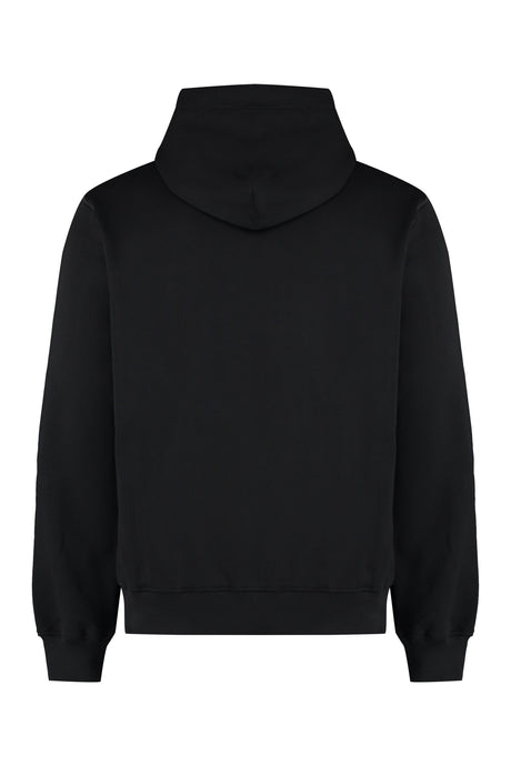 DOLCE & GABBANA Men's Black Full Zip Hoodie with Zippered Pockets and Ribbed Cuffs