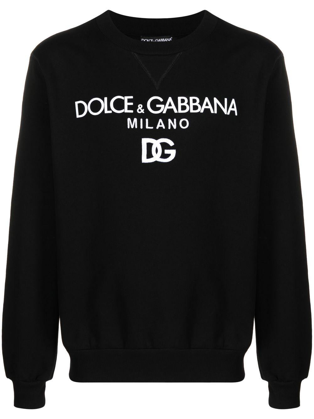 Áo Sweater Đen Thêu Logo DG