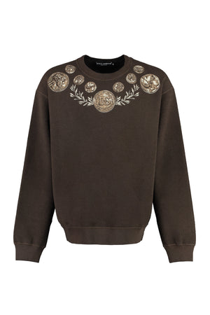 DOLCE & GABBANA Men's Monete Print Crew-Neck Sweatshirt