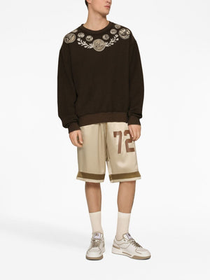 DOLCE & GABBANA Men's Graphic-Print Cotton Sweatshirt in Brown for FW23