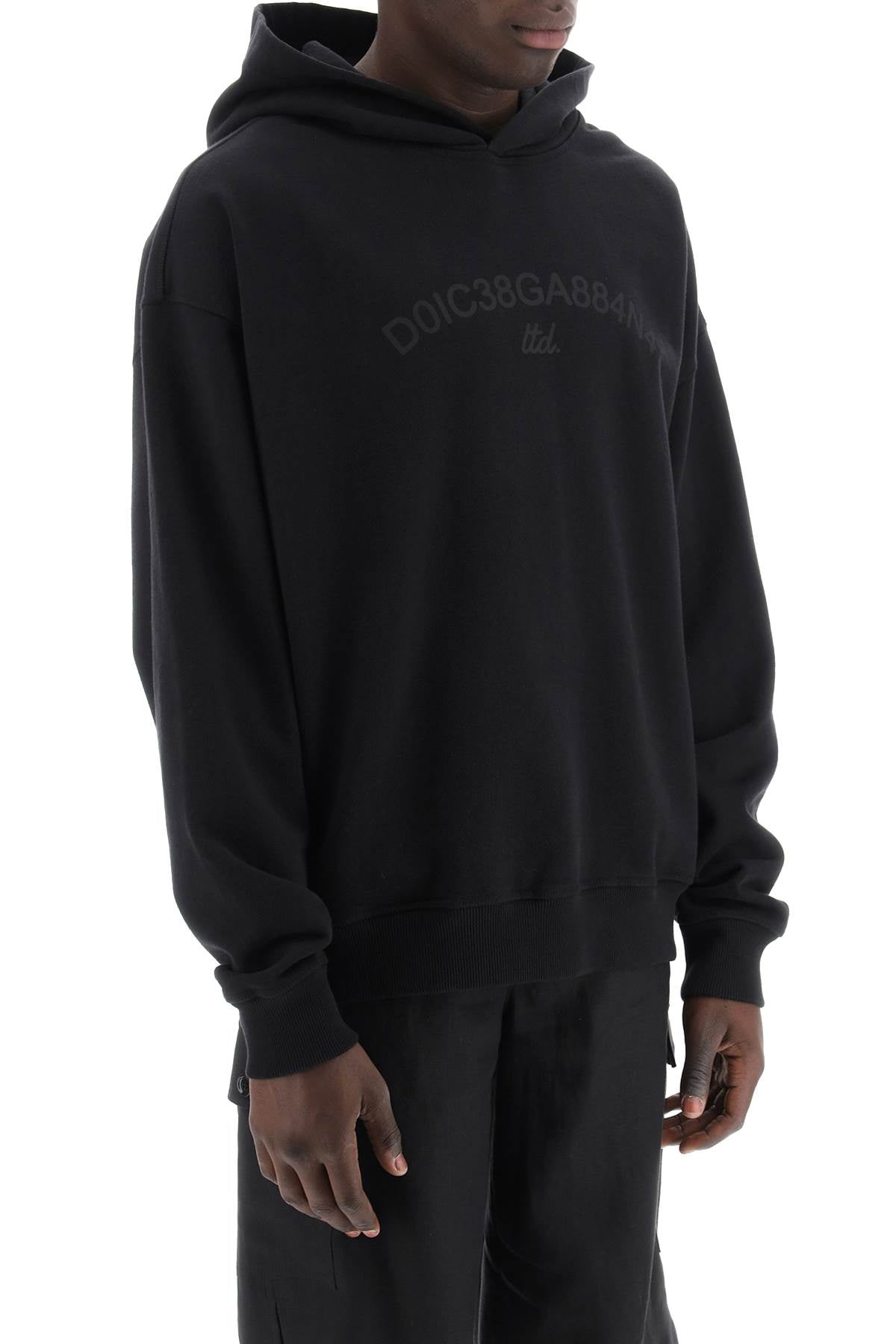 DOLCE & GABBANA Classic Cotton Hoodie for Men in Black