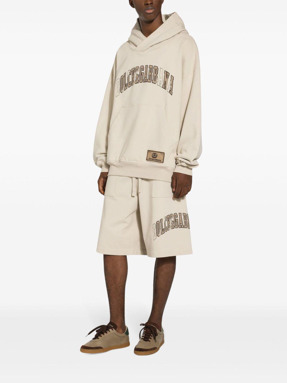 DOLCE & GABBANA Luxury Beige Cotton Hoodie