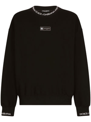 DOLCE & GABBANA Men's Logo-Print Cotton Sweatshirt in Black - SS24 Collection