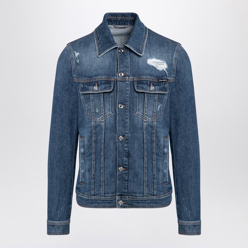 DOLCE & GABBANA Distressed Denim Jacket for Men - FW24 Collection