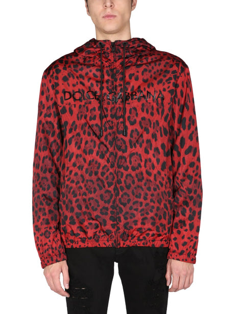 DOLCE & GABBANA Men's Animal Print Drawstring Jacket