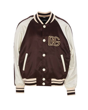 DOLCE & GABBANA Mens Stripe Cotton Bomber Jacket, FW23 Collection