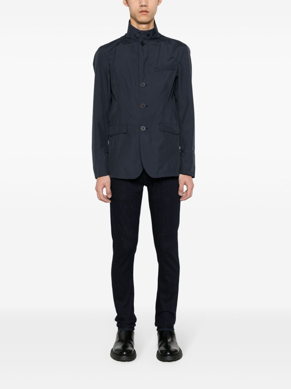 HERNO Navy Blue Lightweight Men's Jacket for Spring/Summer 2024