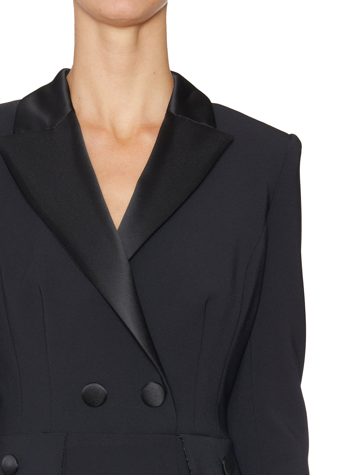 ELISABETTA FRANCHI Fringe-Detailed Robe-Manteau Dress for Women - Black
