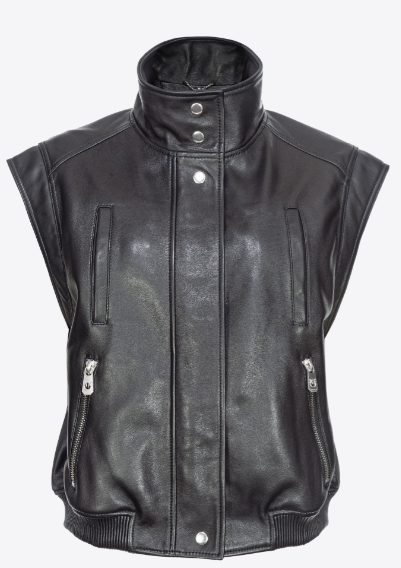 PINKO Sheepskin Leather Sleeveless Jacket