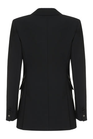 MAX MARA Elegant Black Single-Breasted Jacket with Logo Jacquard Lining