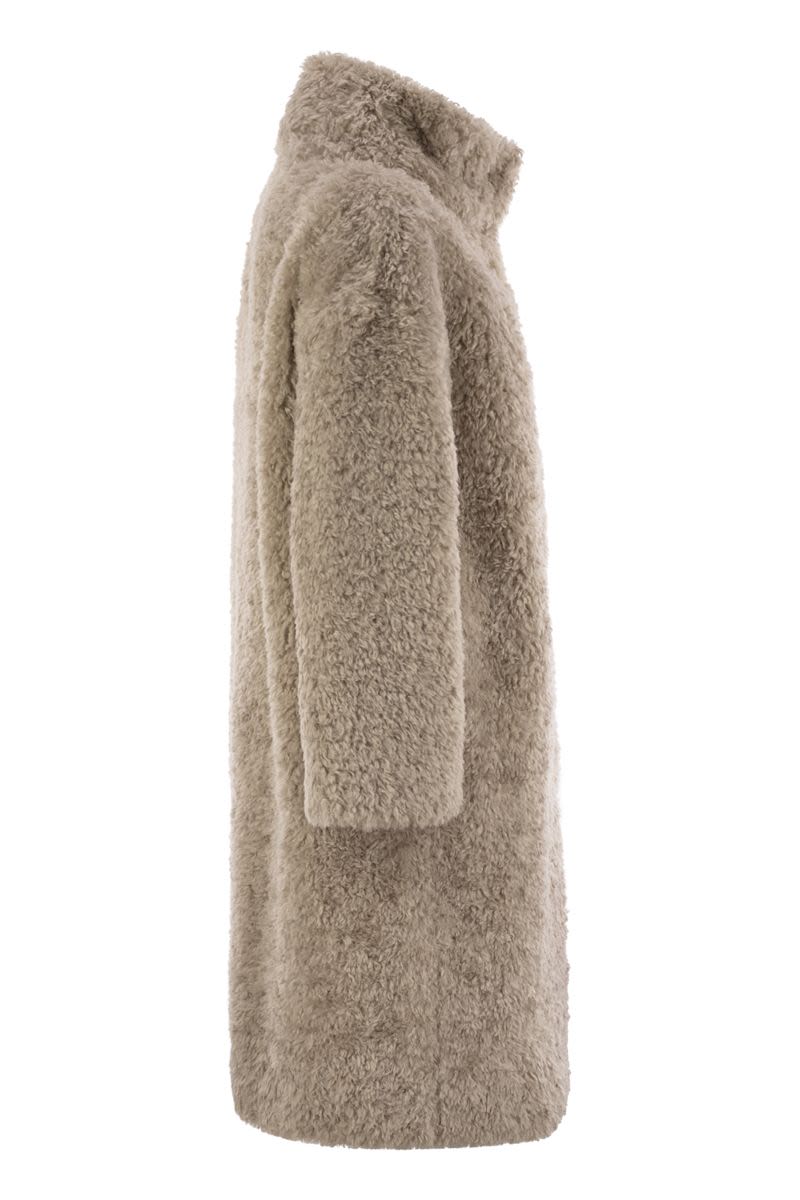 HERNO Luxurious Faux Sheepskin Oversize Jacket