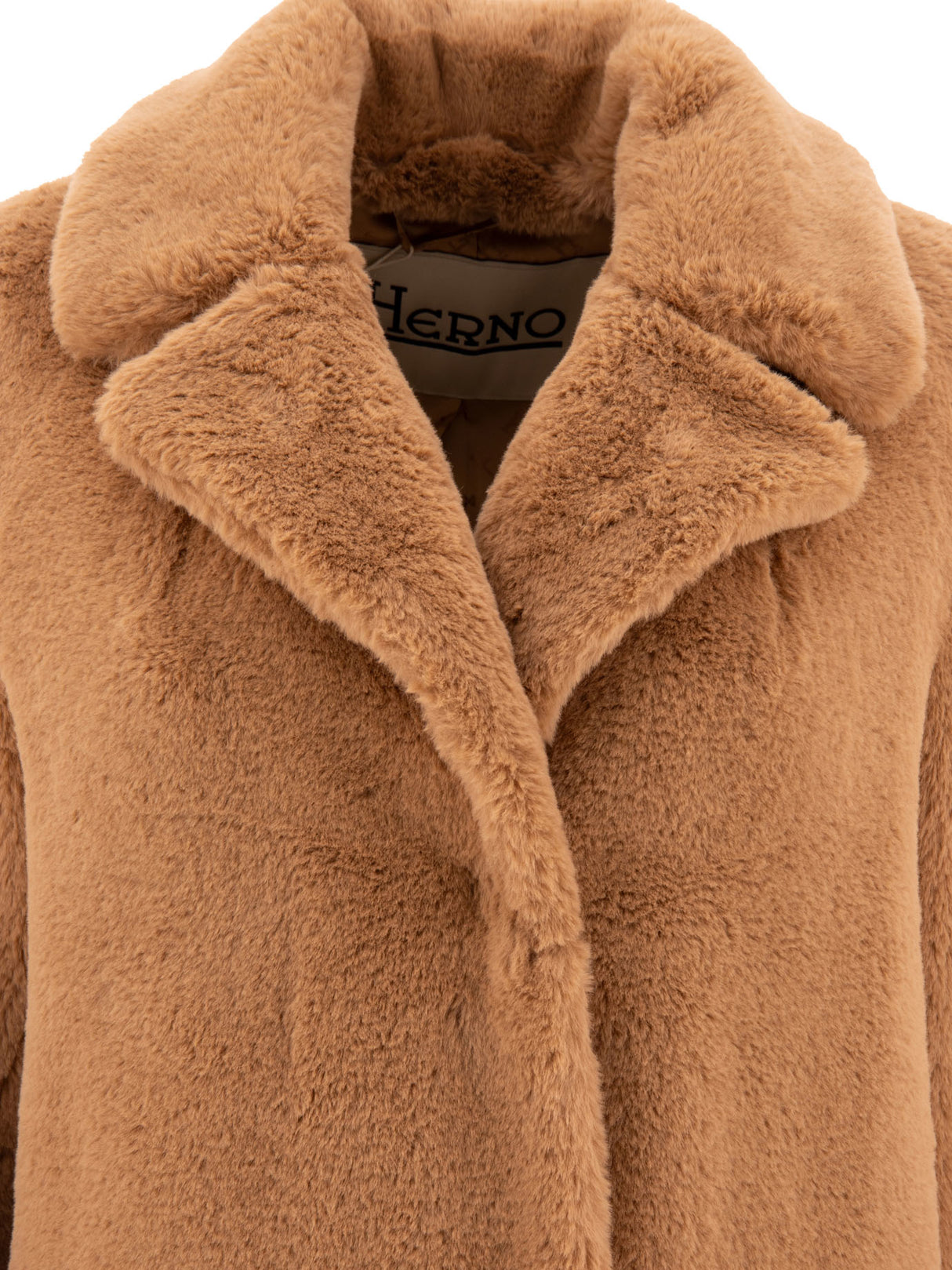 HERNO Premium Faux Fur Single-Breasted Jacket - Regular Fit