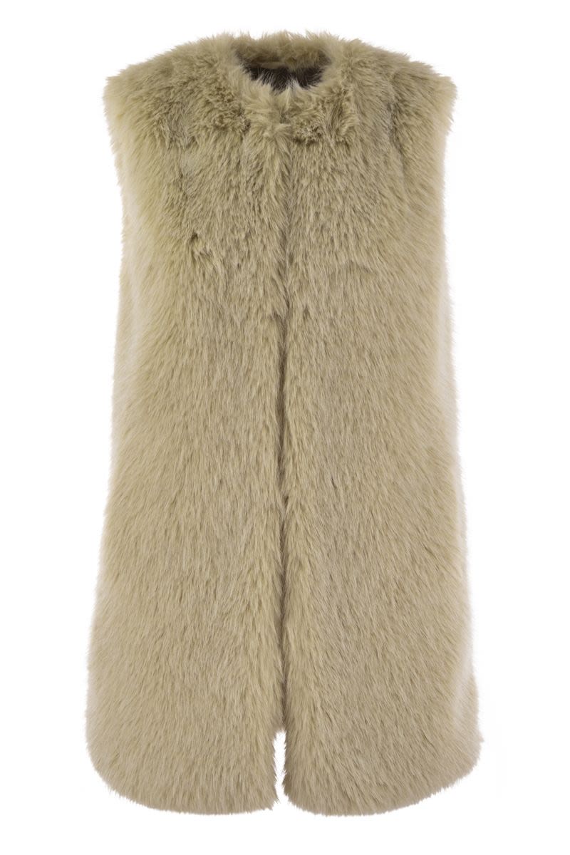 HERNO Eco-Luxe Sleeveless Fur-Trim Vest