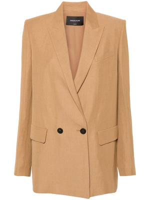 FABIANA FILIPPI Double Breasted Jacket with Peak Lapels in Sand Beige for Women - SS24
