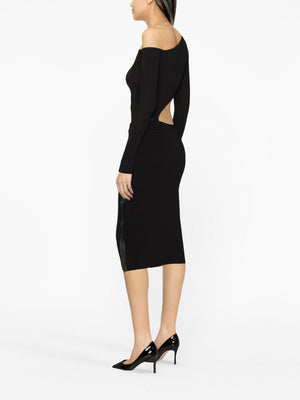 TOM FORD Black Ribbed Silk Pencil Skirt for Women