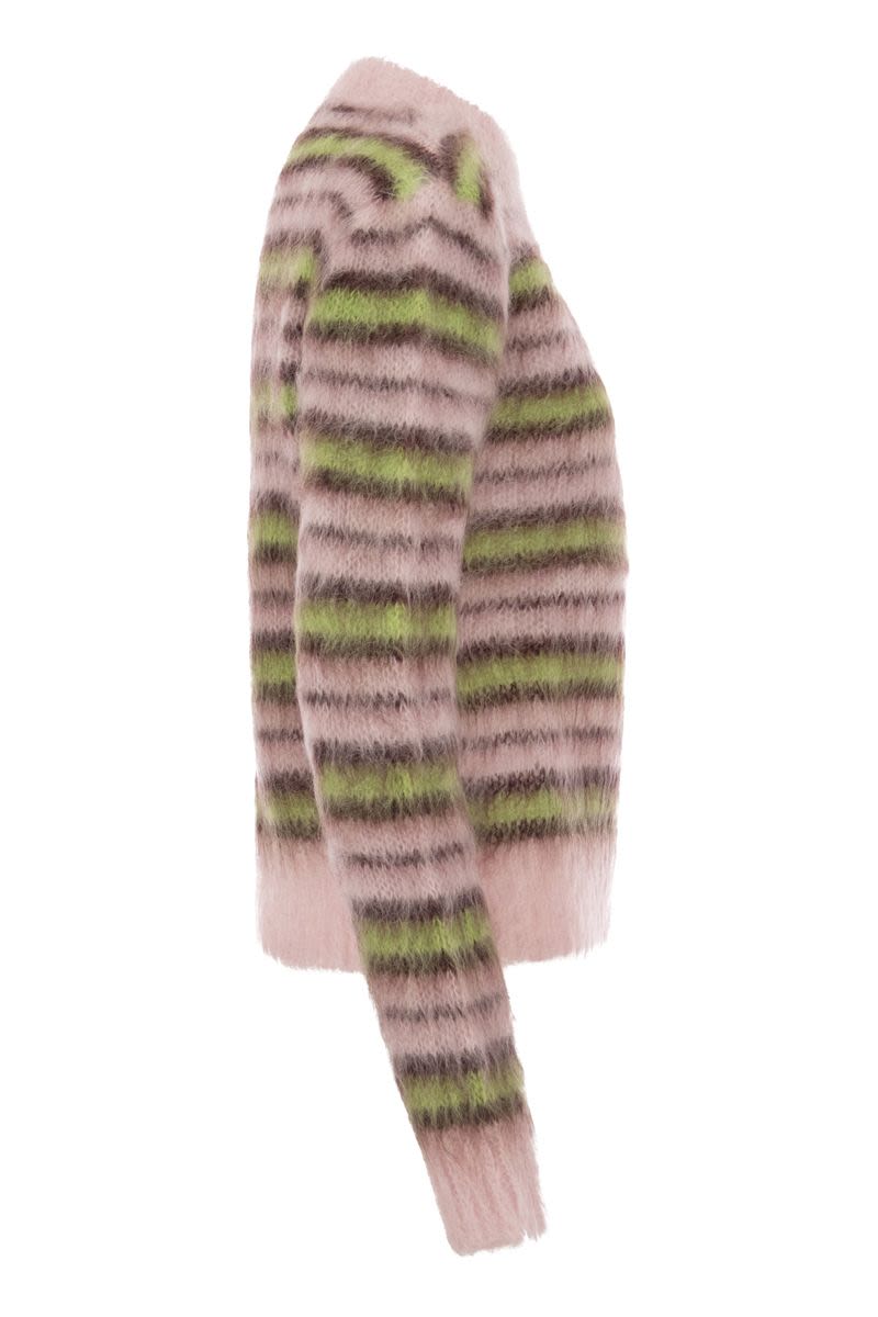 MARNI Quartz-Coloured Mohair Blend Crew-Neck Sweater for Women