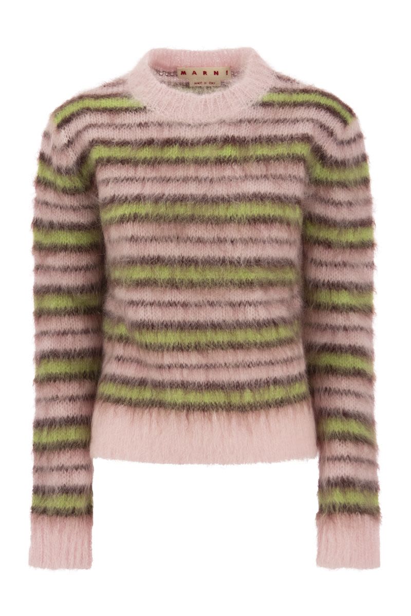 MARNI Quartz-Coloured Mohair Blend Crew-Neck Sweater for Women