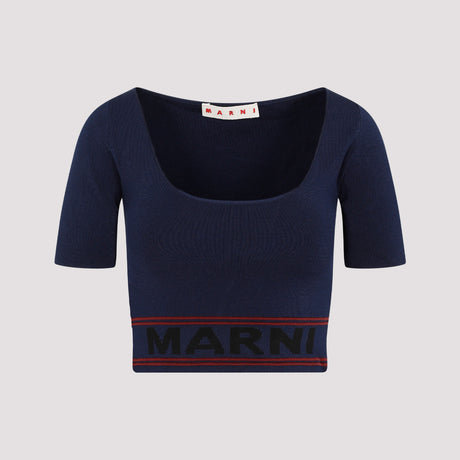 MARNI Blue Viscose Sweater for Women - FW23 Collection