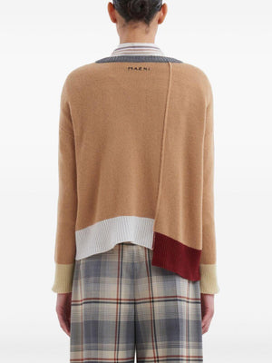 MARNI Cashmere Boxy Pullover with Contrast Design