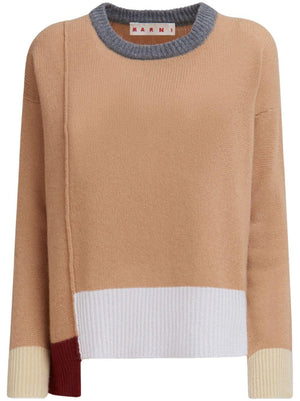 MARNI Cashmere Boxy Pullover with Contrast Design