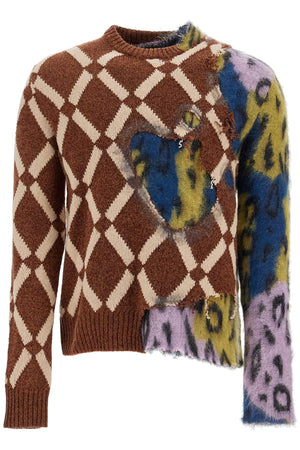 MARNI Dual-Texture Distressed Wool-Mohair Sweater - Size IT 48