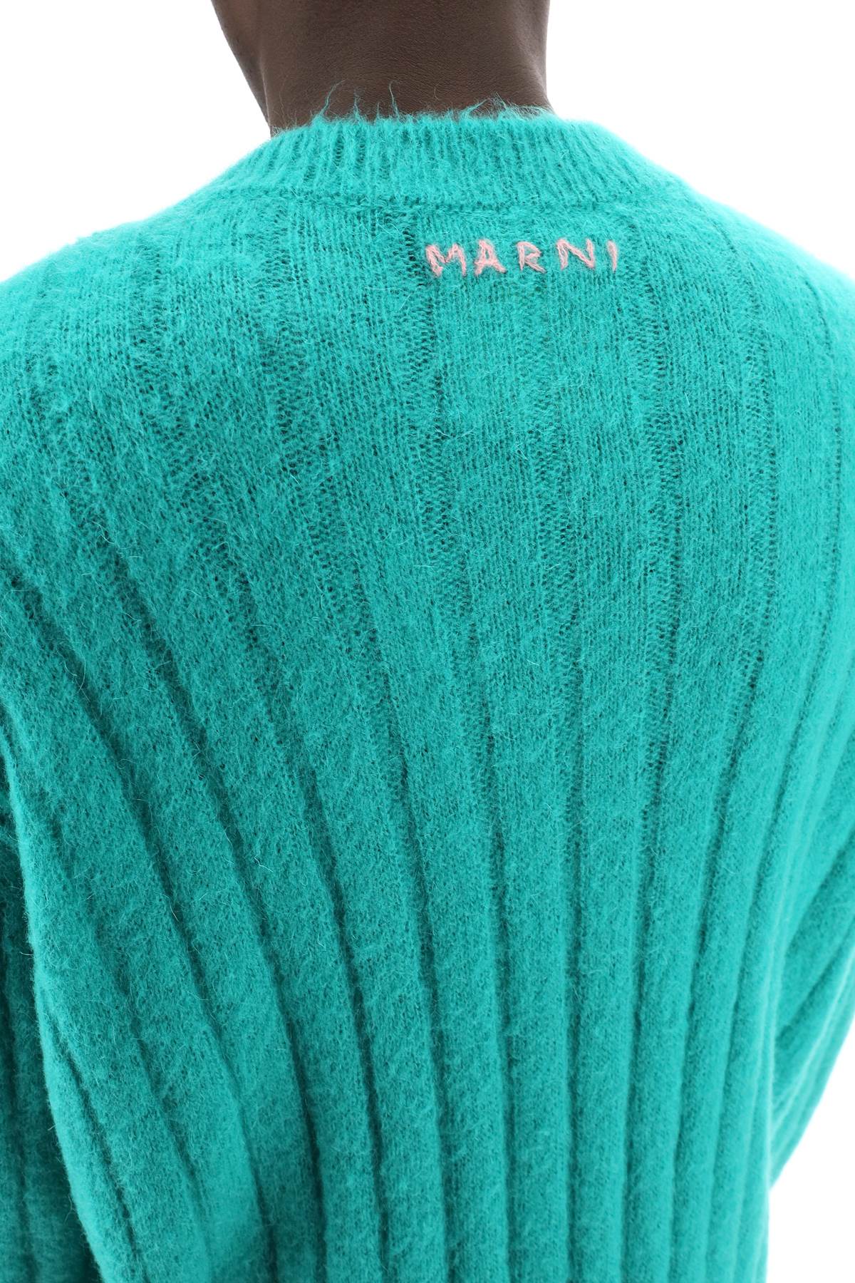 Áo len lông mohair mịn xanh cho nam giới - Bộ sưu tập SS24