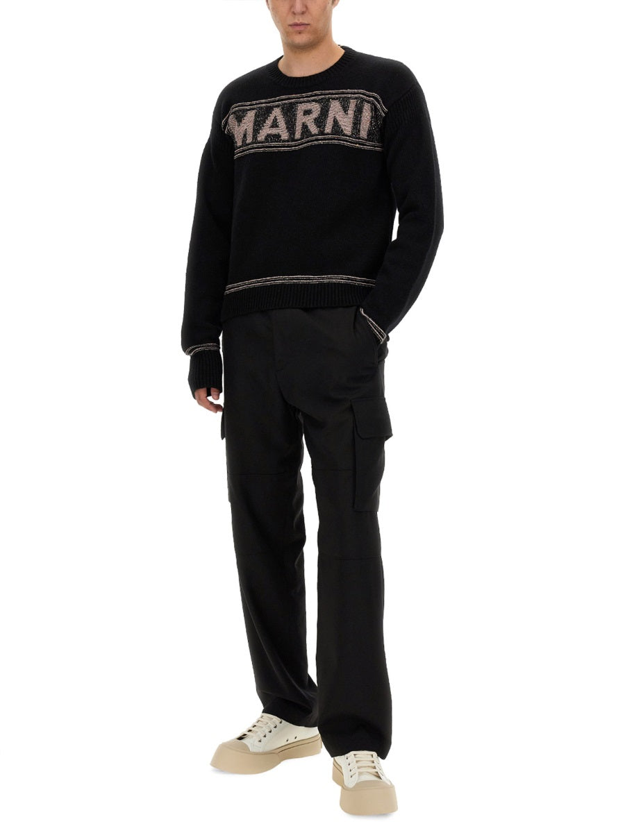 MARNI Men's Regular Fit Logo Knit T-Shirt - Size L