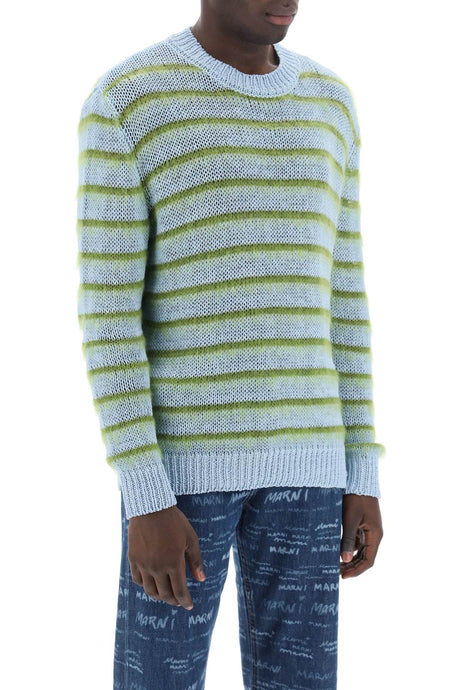 MARNI Striped Cotton and Mohair Sweater - Loose Fit, Mixed Colours, Men's Fashion
