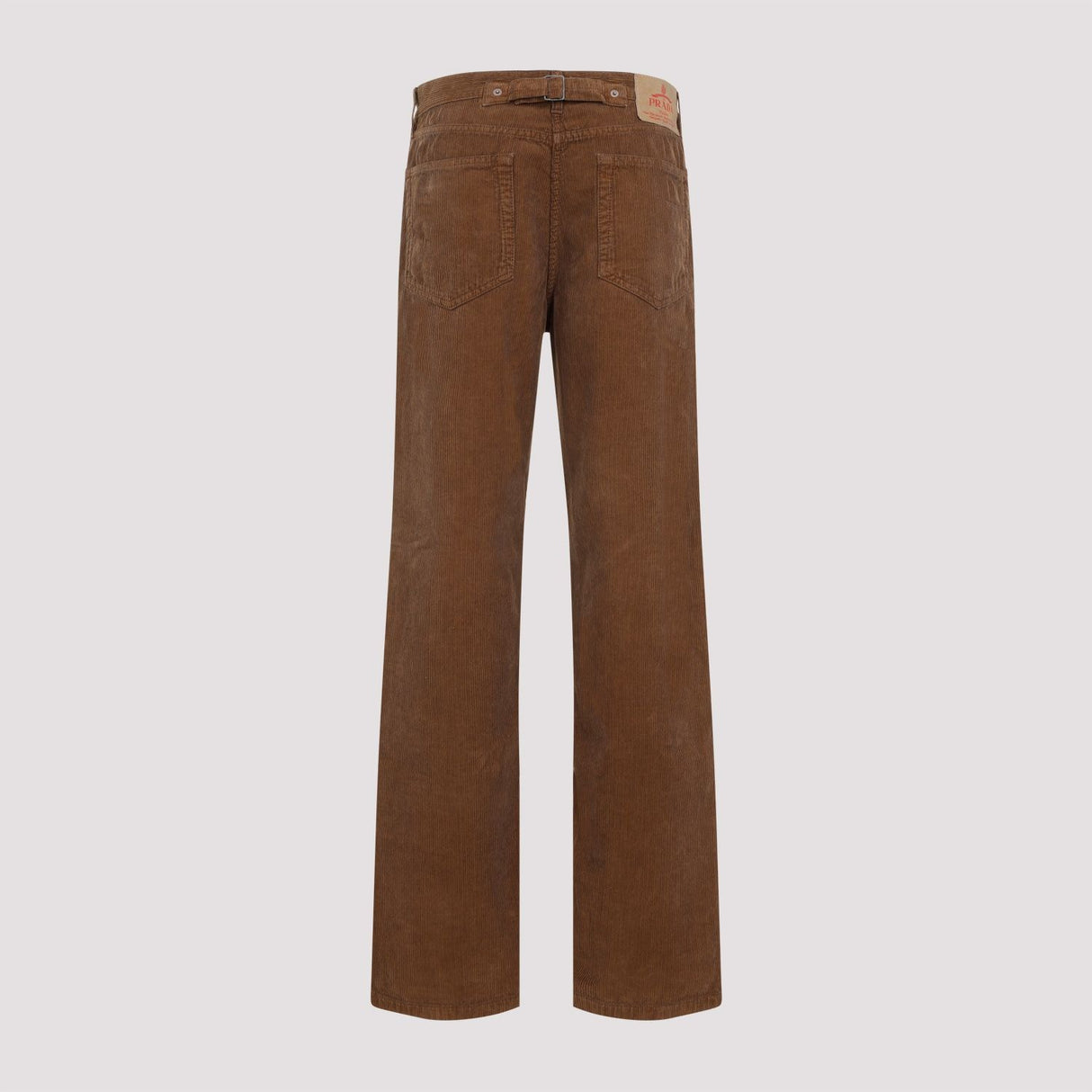 PRADA Chic Brown Cotton Denim Trousers