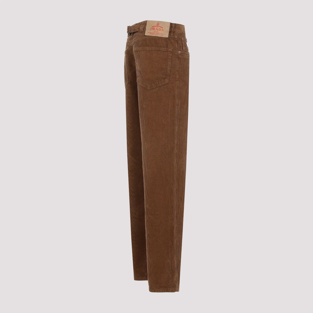 PRADA Chic Brown Cotton Denim Trousers