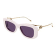 GUCCI Chic Ivory Acetate Sunglasses with Violet Lenses