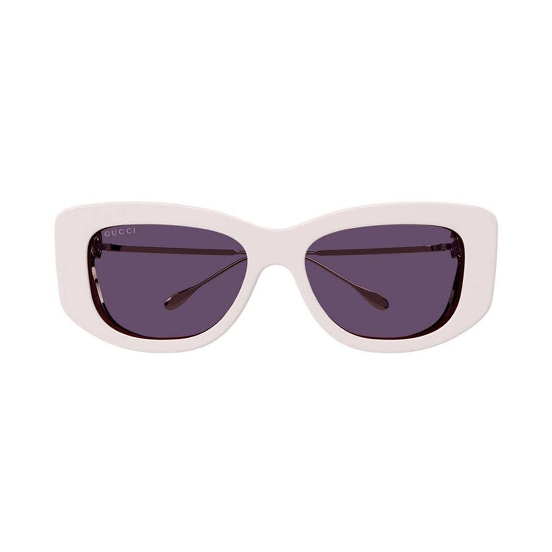 GUCCI Chic Ivory Acetate Sunglasses with Violet Lenses