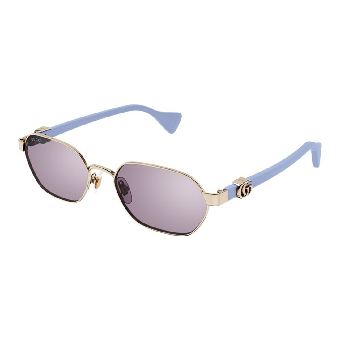 GUCCI Chic Gold Metal Sunglasses with Violet Lenses