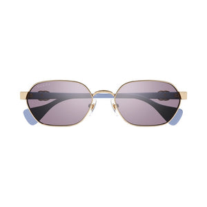 GUCCI Chic Gold Metal Sunglasses with Violet Lenses