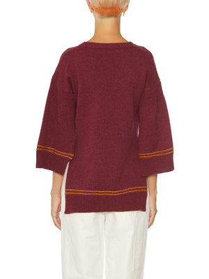 MARNI Elegant Bordeaux Crew-Neck Sweater for Women