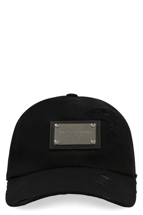 DOLCE & GABBANA Distressed Logo Baseball Cap for Men - FW23 Season