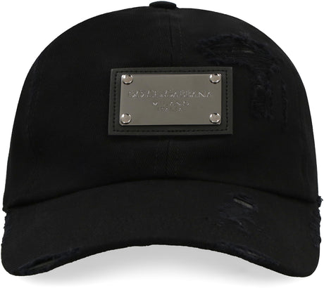 DOLCE & GABBANA Distressed Logo Baseball Cap for Men - FW23 Season