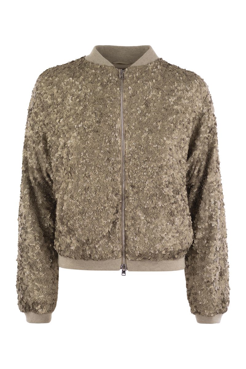 HERNO Sequin Shine Bomber Jacket