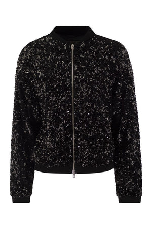 HERNO Sequin Shine Bomber Jacket